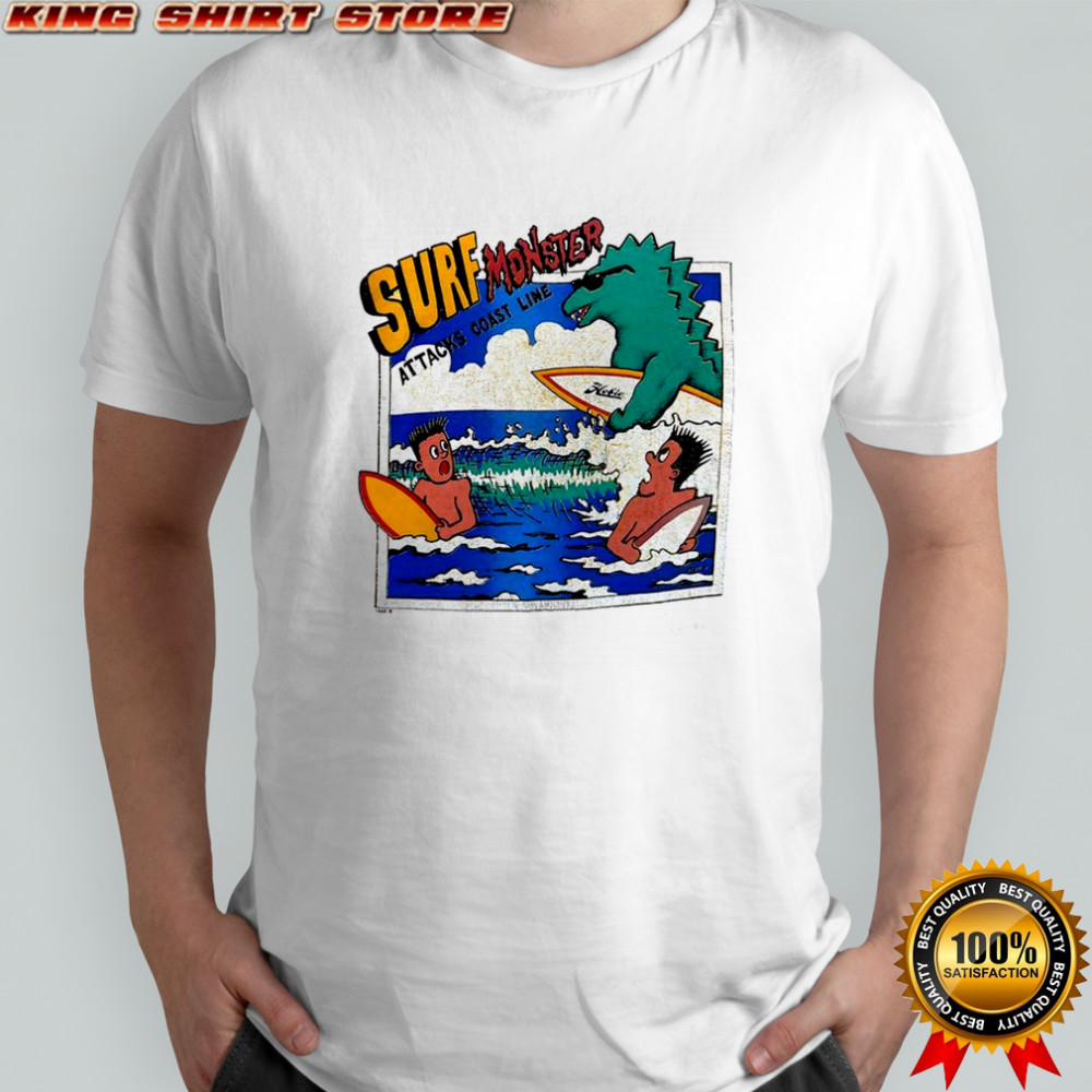 Surf Monster attacks coast line shirt