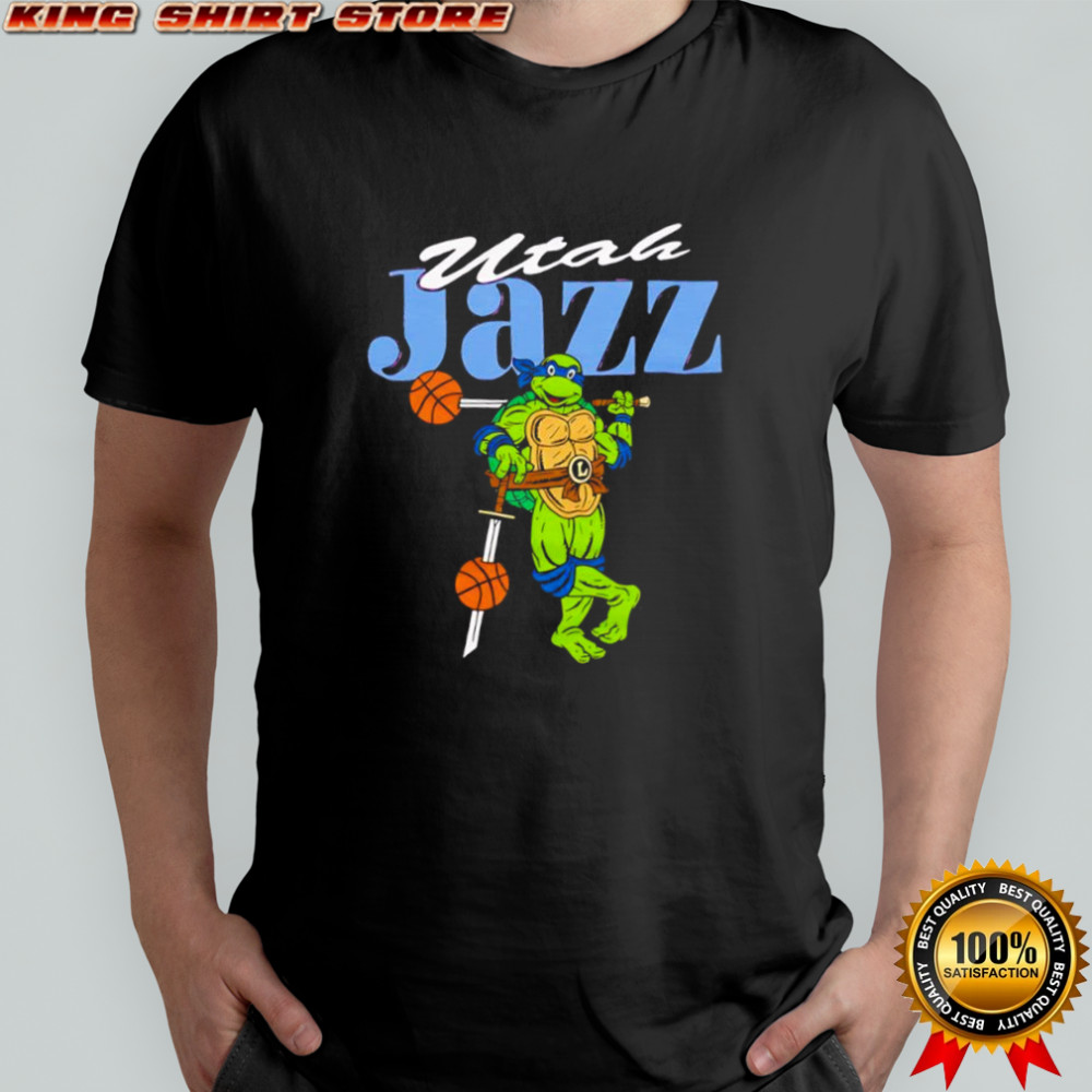 Teenage Mutant Ninja Turtles Leonardo X Utah Jazz logo shirt