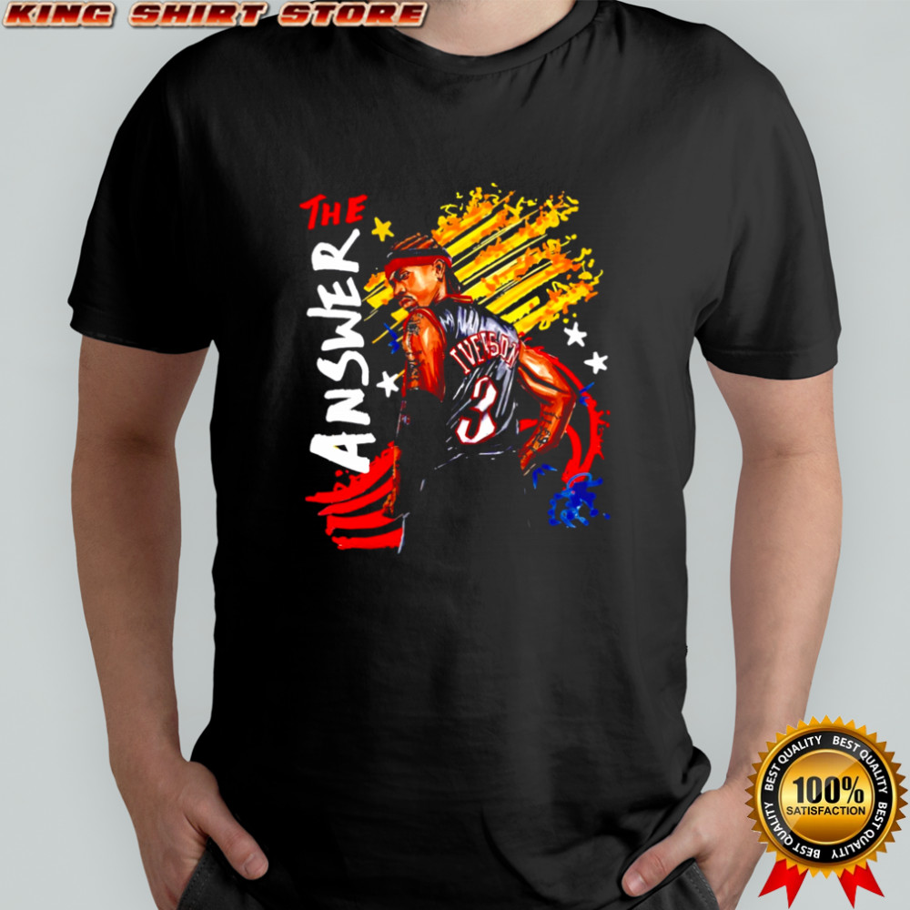 The Answer Allen Iverson Philadelphia 76ers graphic art T-shirt