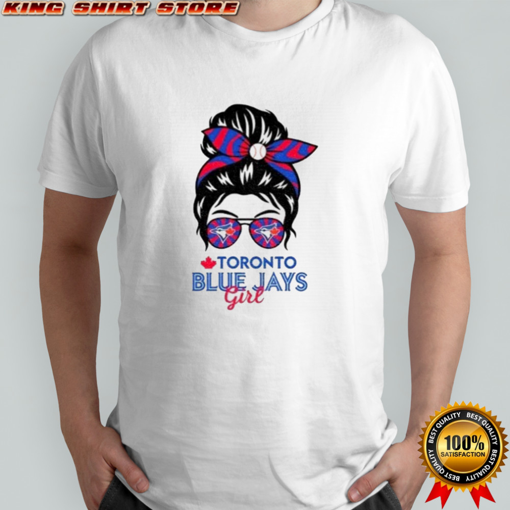 Toronto Blue Jays Girl Messy Bun Glasses shirt