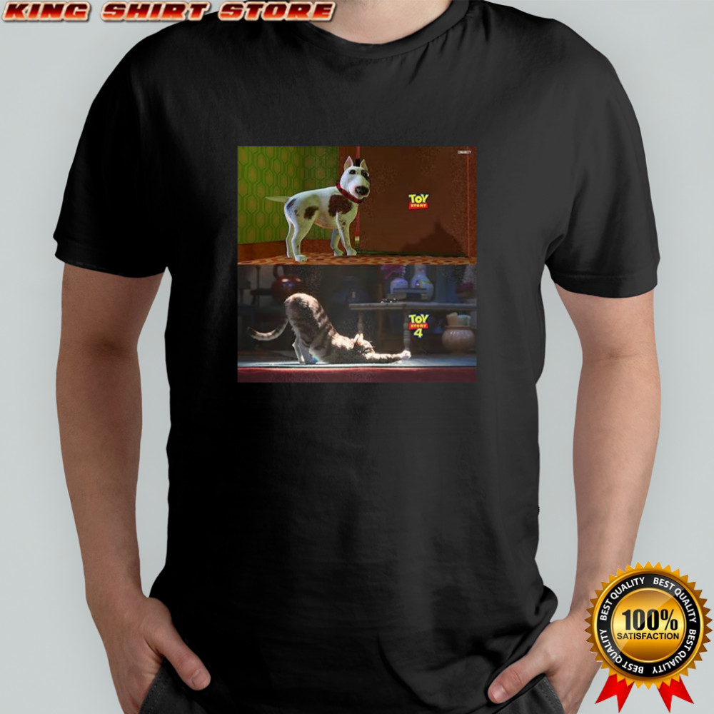 Toy Story cartoon kitten and Bull Terrier Scud shirt