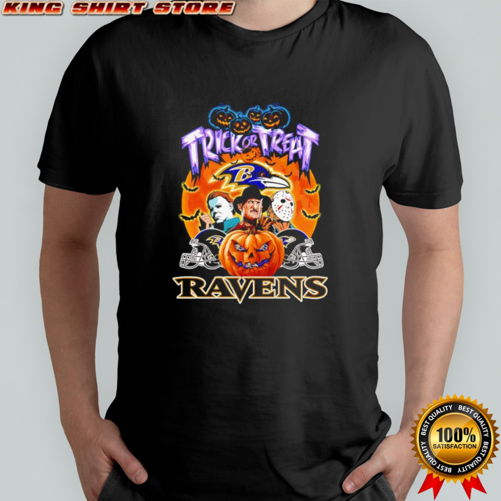 Trick or treat Baltimore Ravens horror character shirt