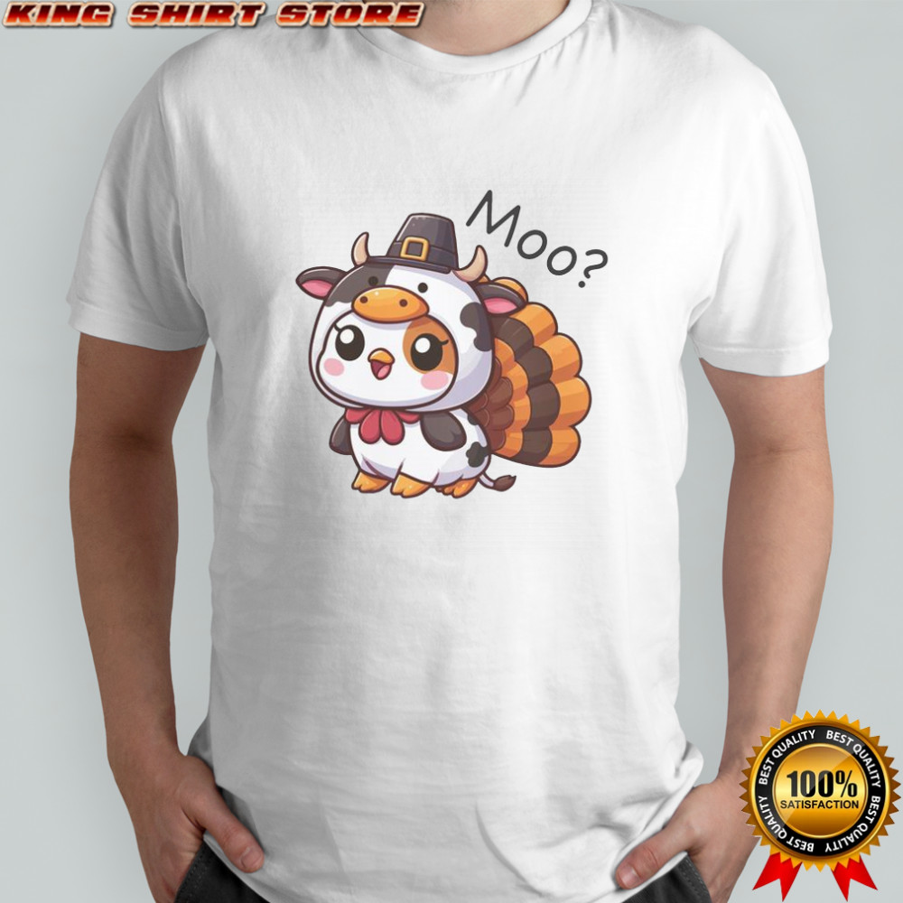 Turkey Cow Moo Funny Thanksgiving T-Shirt