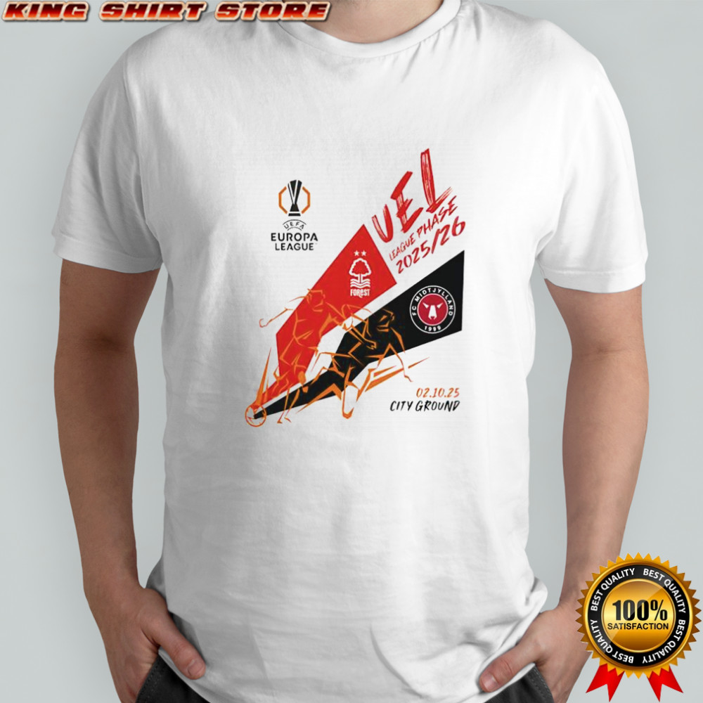 UEL league phase 2025 2026 Nottingham Forest vs FC Midtjylland logo shirt