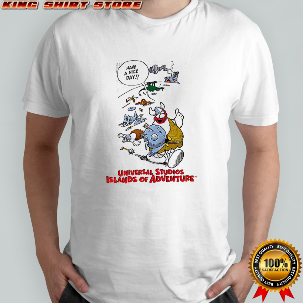 Universal studios islands of adventure Viking have a nice day vintage cartoon shirt