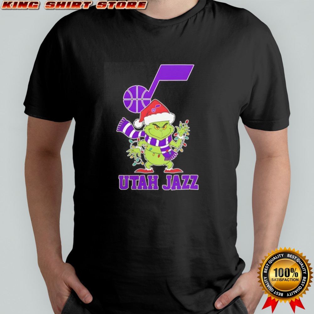 Utah Jazz Christmas Grinch Santa Holiday shirt