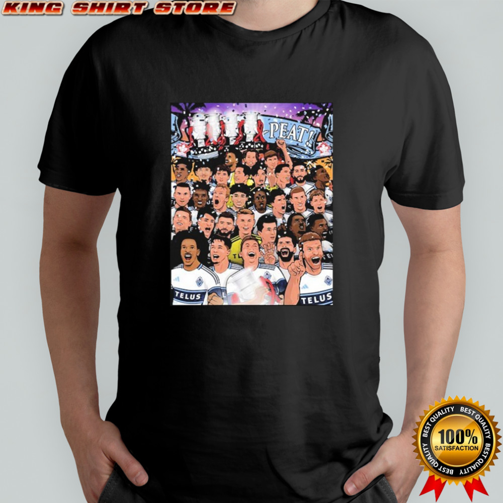 Vancouver Whitecaps FC Four Peat 2025 TELUS Canadian Champions T-shirt