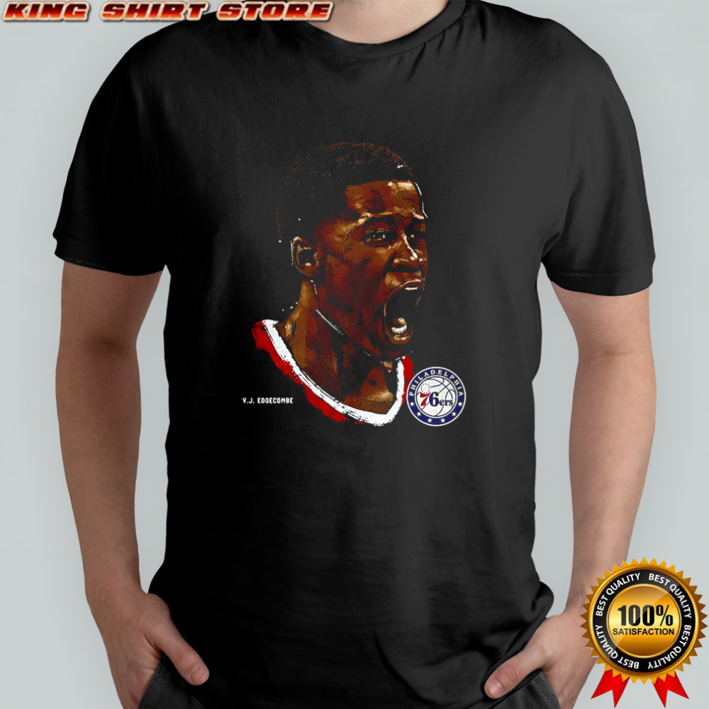 VJ Edgecombe Philadelphia 76ers NBA number 77 portrait shirt