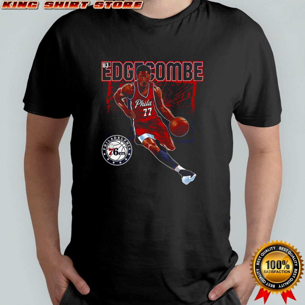 VJ Edgecombe Philadelphia 76ers NBA number 77 shattered shirt VJ Edgecombe Philadelphia 76ers NBA number 77 shattered shirt