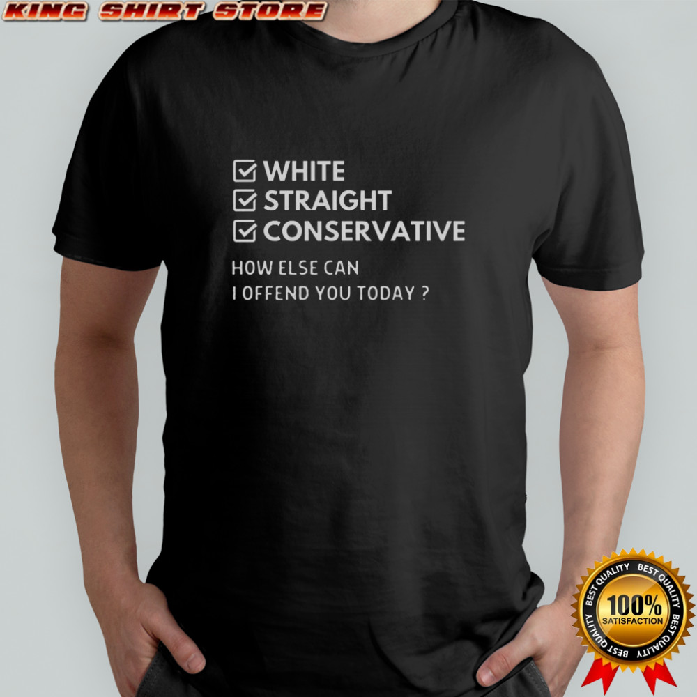 White Straight Conservative How Else Can I Offend You Today T-Shirt