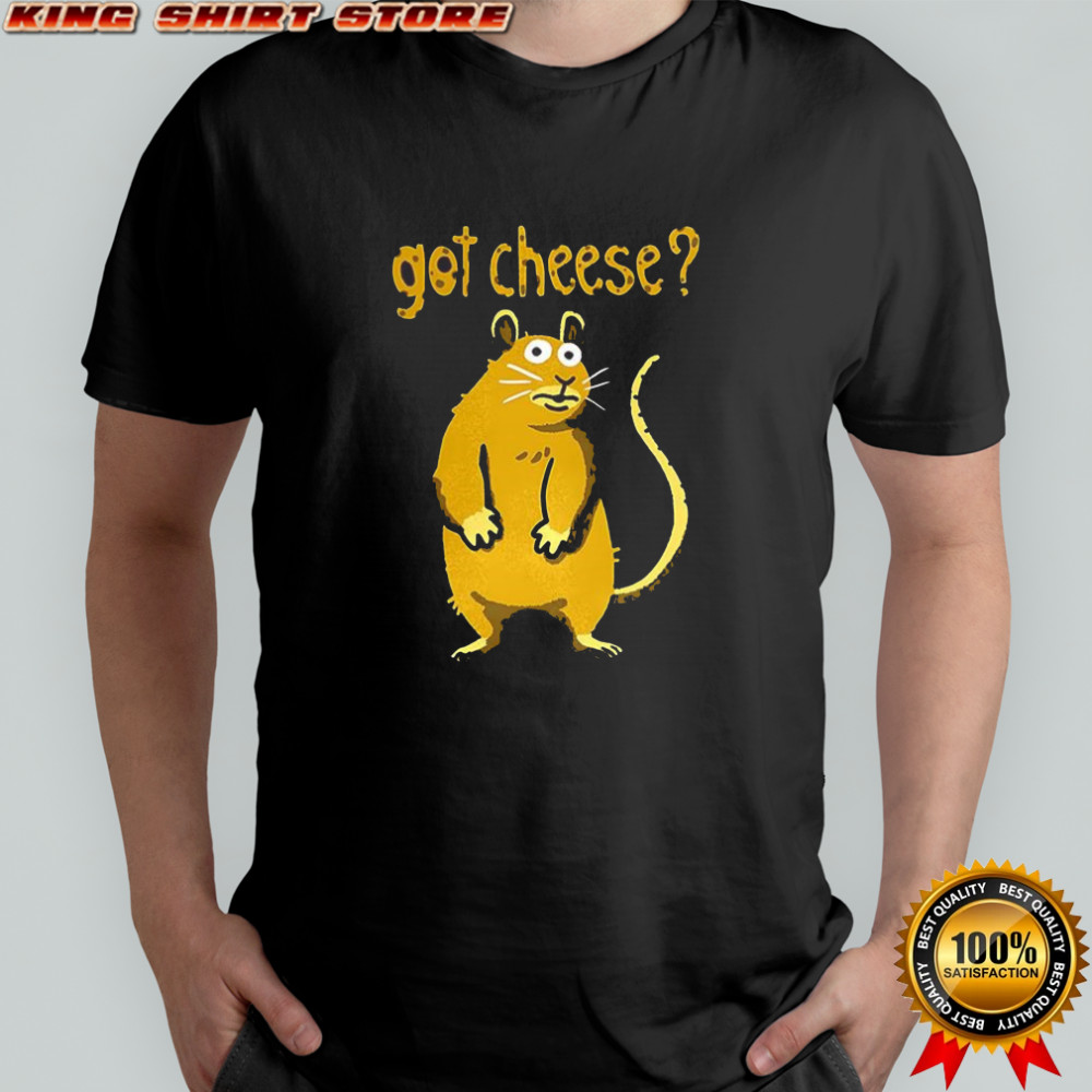 Yellow mouse got cheese cartoon shirt