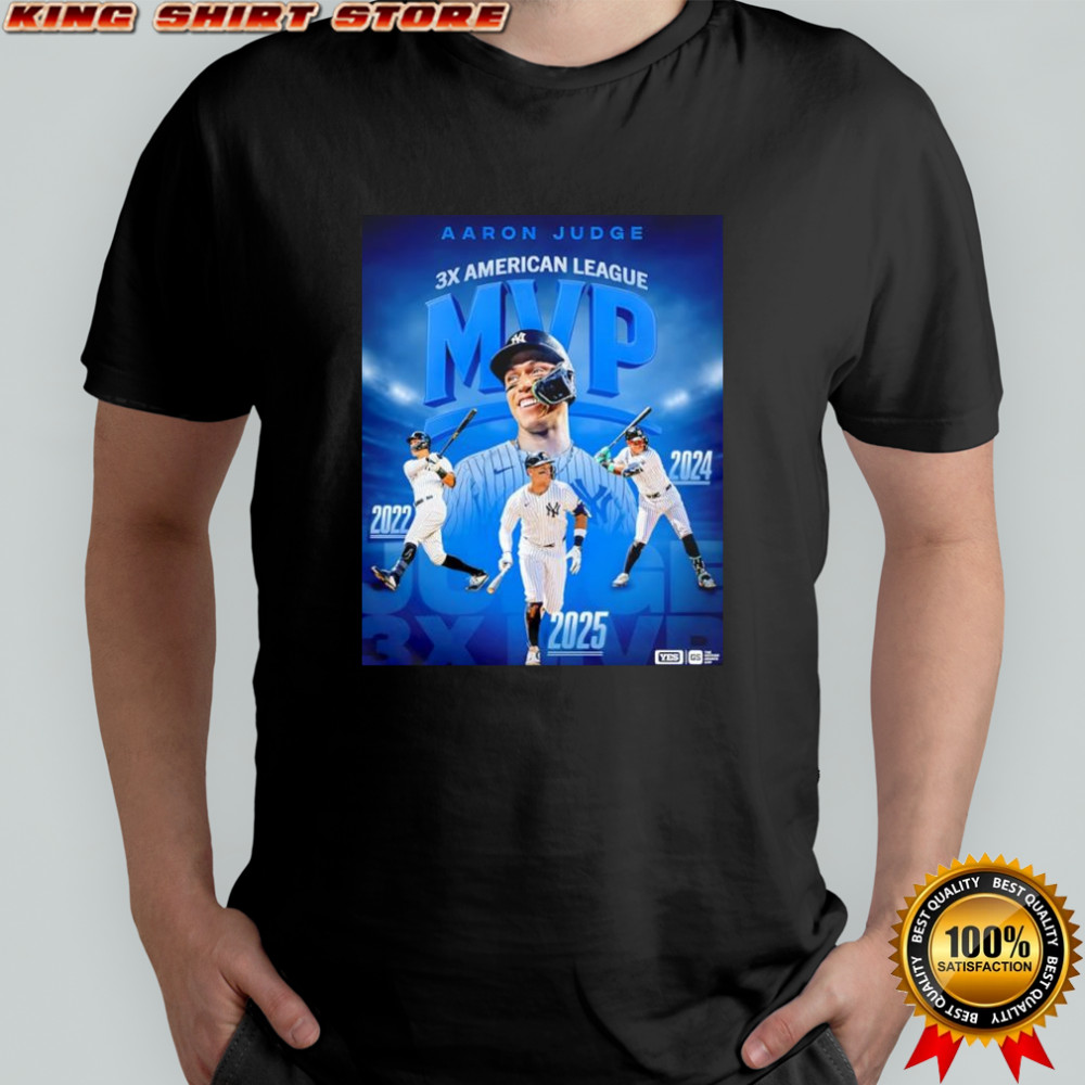 Aaron Judge’s Yankees 3x career American League AL MVP award poster shirt