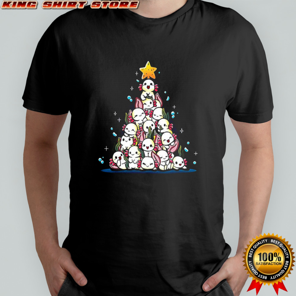 Axolotl stacking Christmas trees shirt