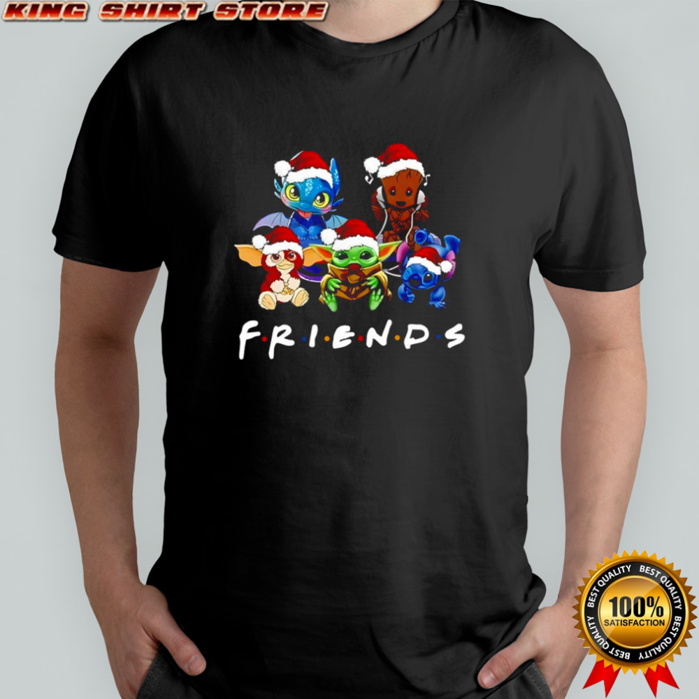 Baby Yoda Stitch Groot Toothless Gizmo Friends Christmas Shirt