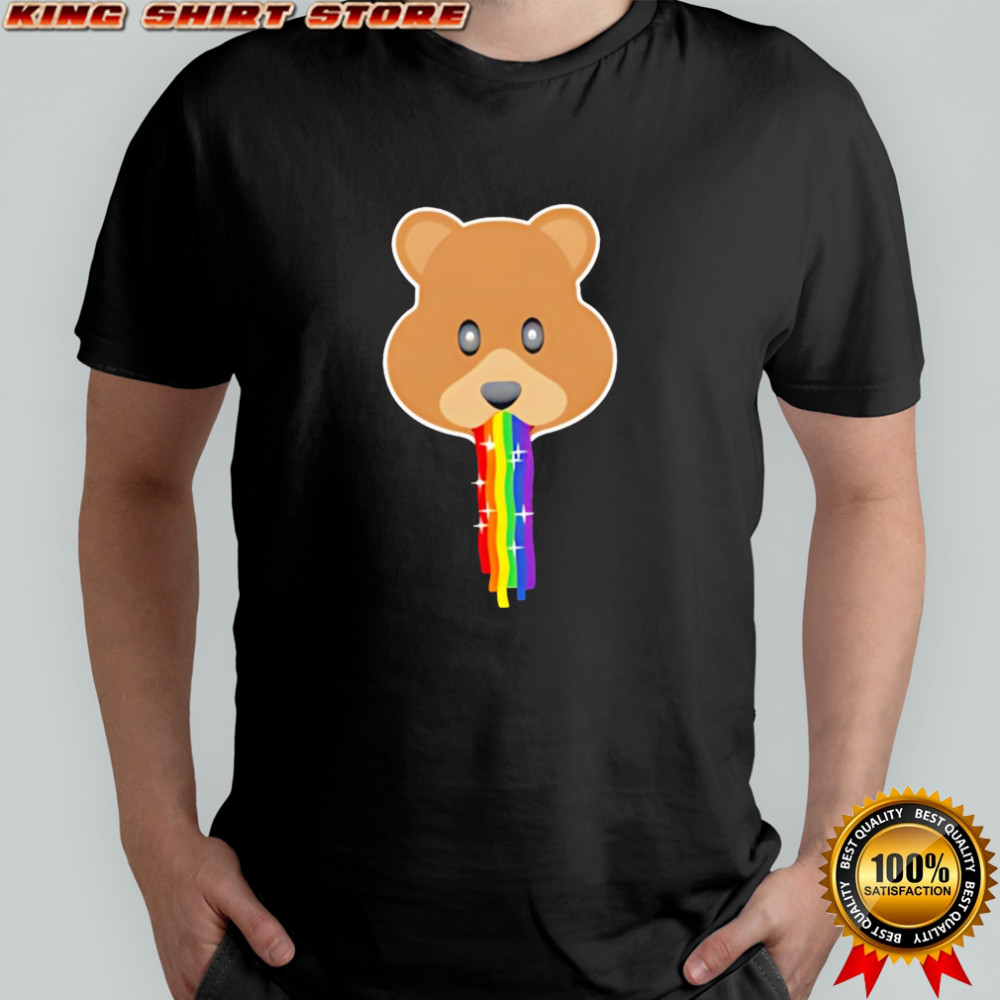 Bear rainbow stick out tongue shirt