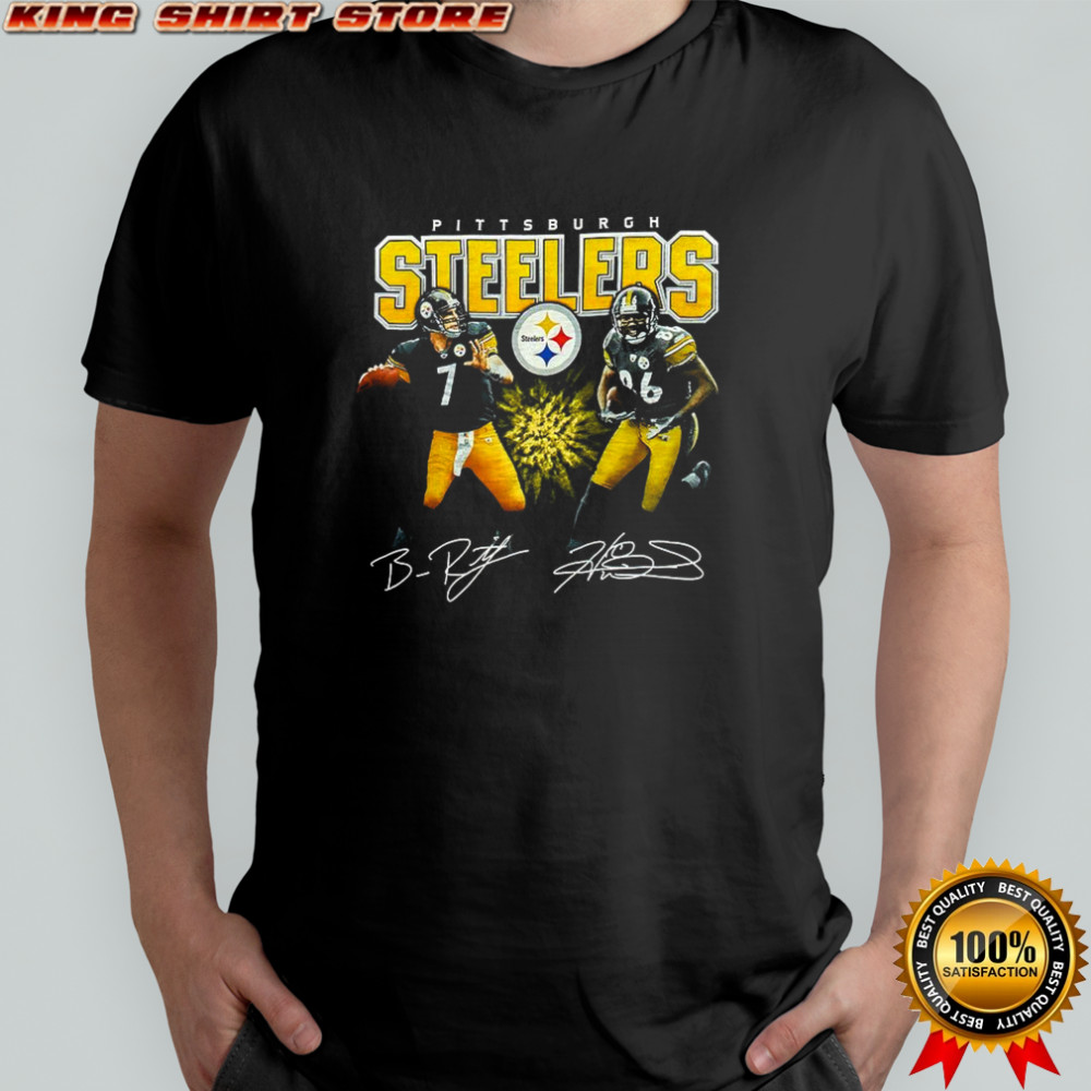 Ben Roethlisberger and Brandin Echols Pittsburgh Steelers football siganture shirt