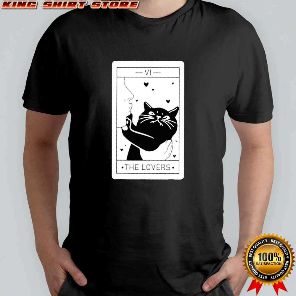 Black cat the Lovers card shirt