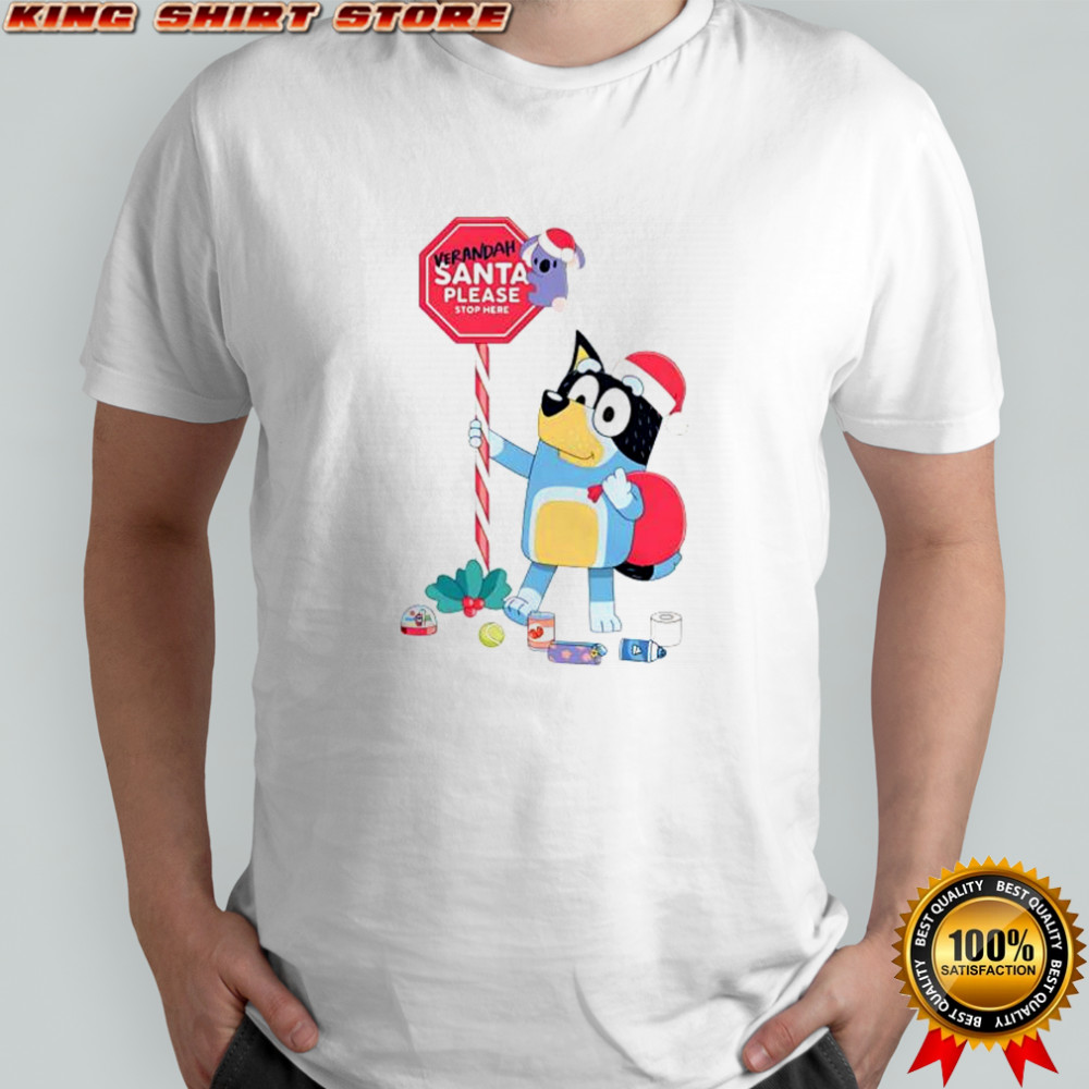 Bluey Adults Verandah Santa Please Stop Here shirt