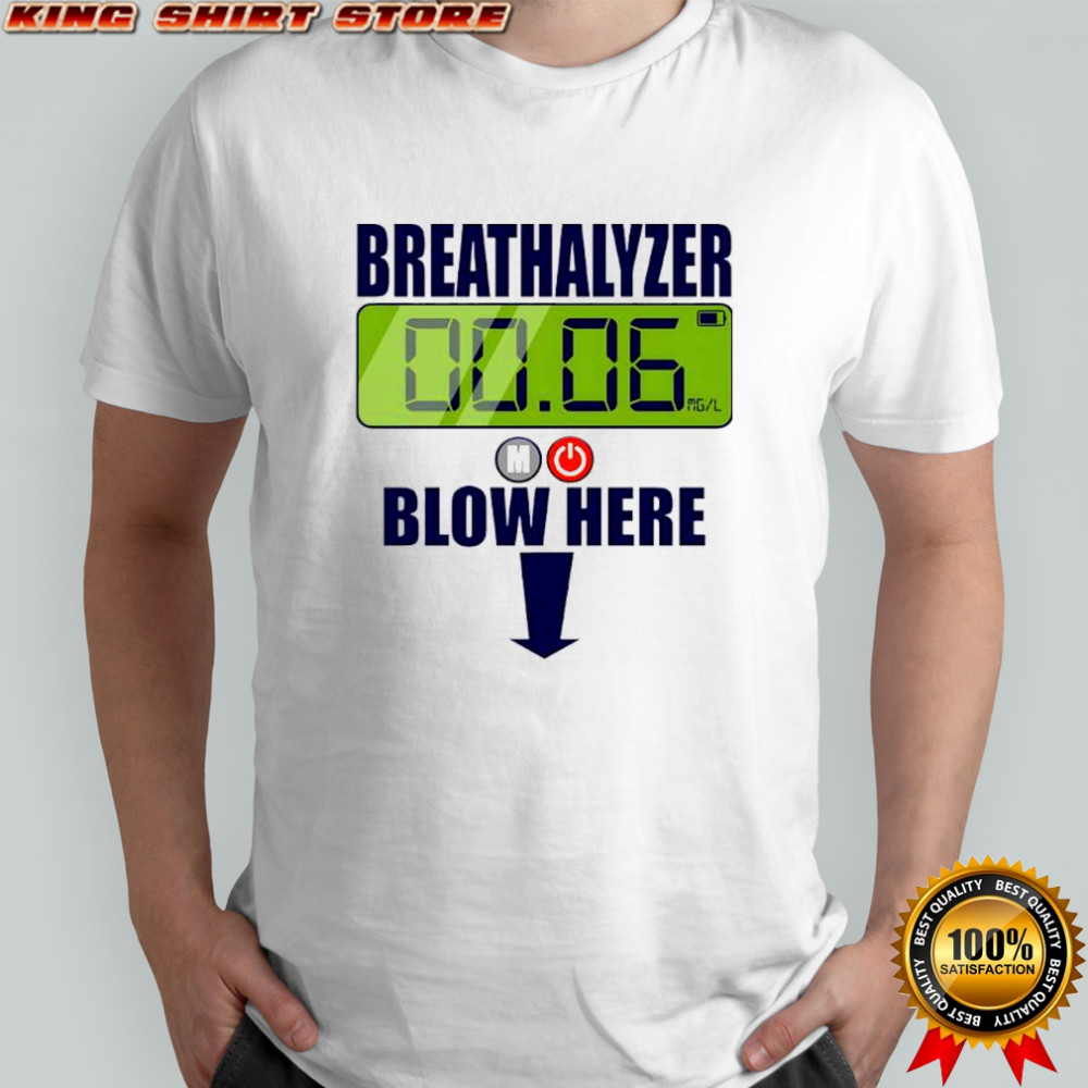 Breathalyzer Blow Here Drop graphic shirt