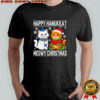 Cat Merry Christmas Happy Hanukkah shirt