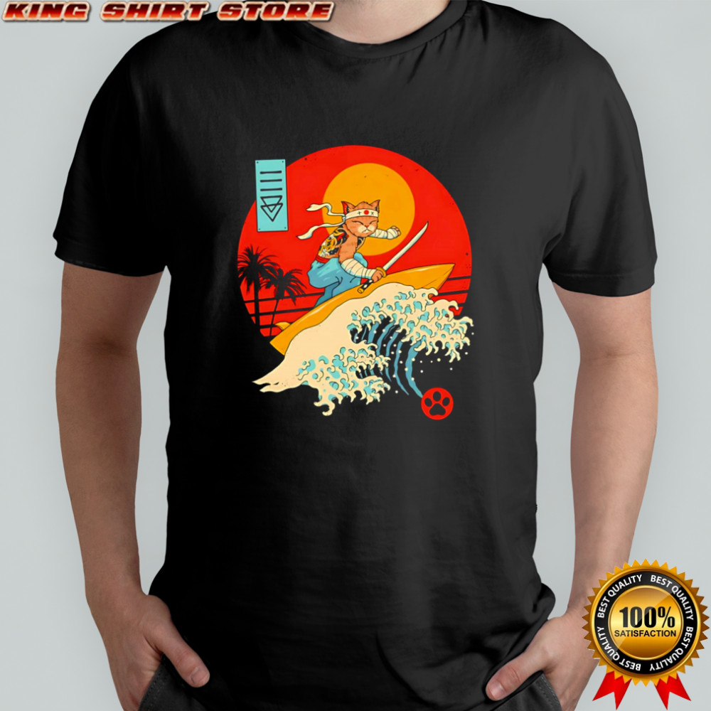 Catana Cat Surf Sunset Wave Japan shirt