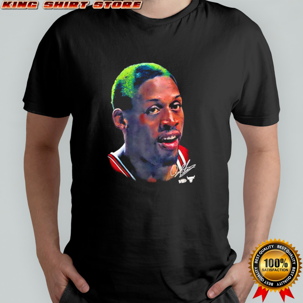 Chicago Bulls Dennis Rodman Big Face signature graphic shirt