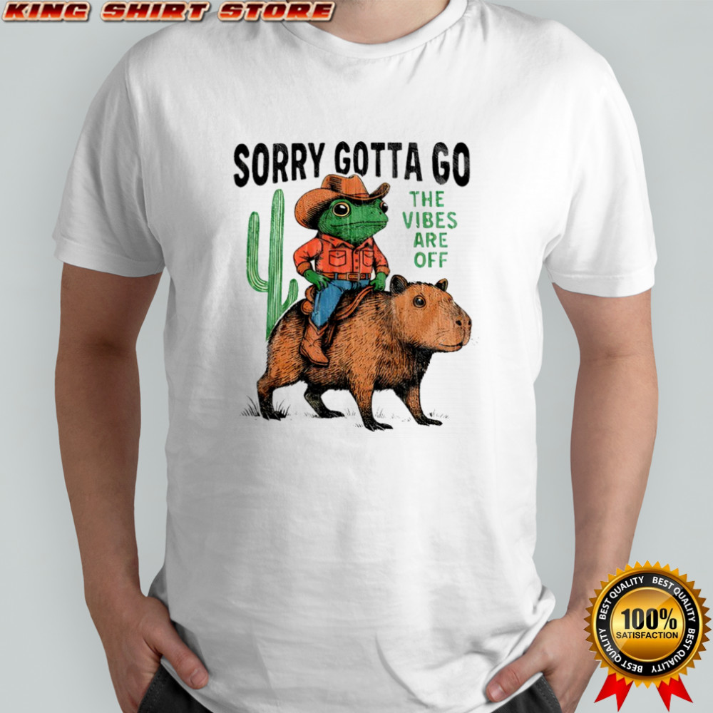 Cowboy Frog Riding Capybara The Vibes Are Off Shirt