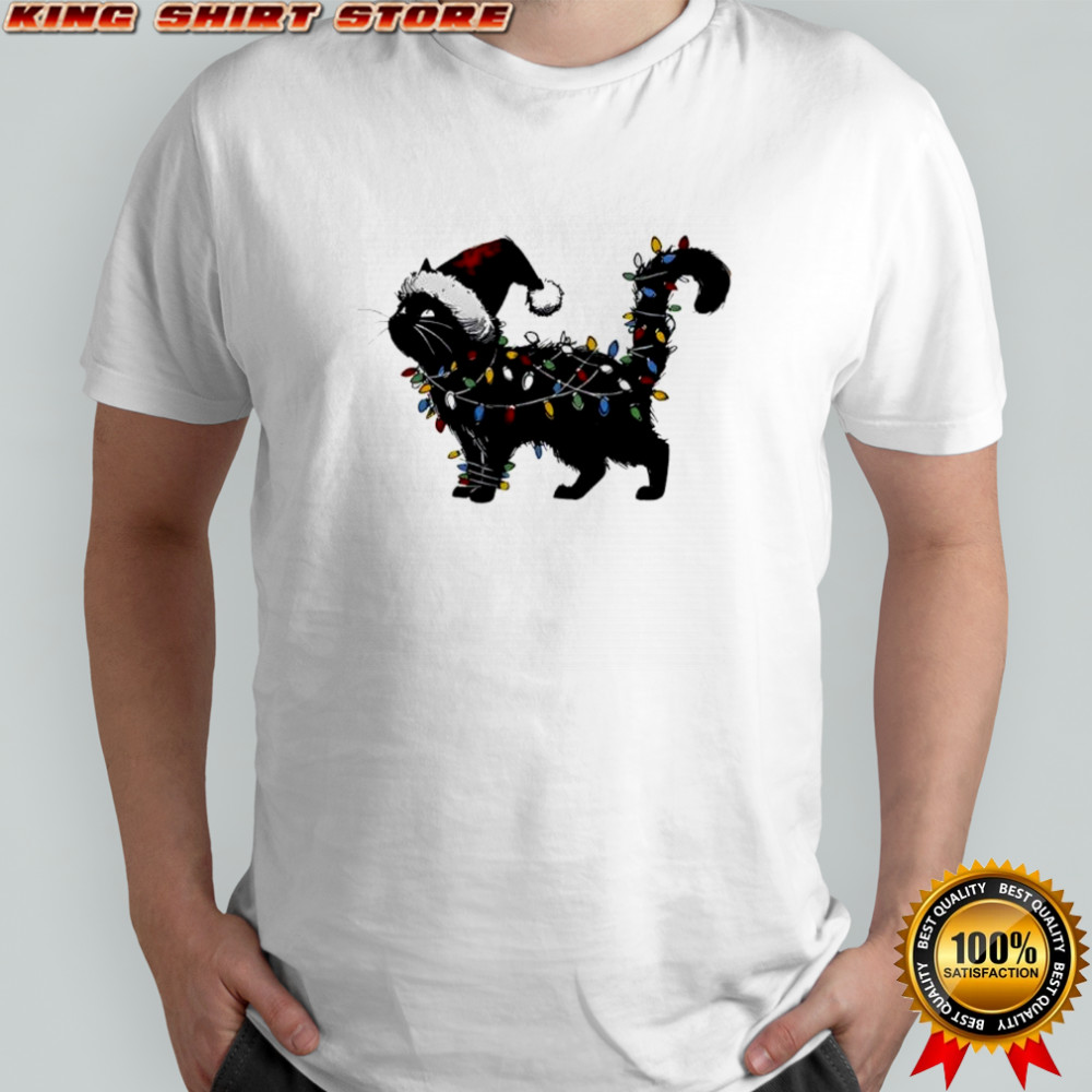 Cute Cat Christmas Lights shirt