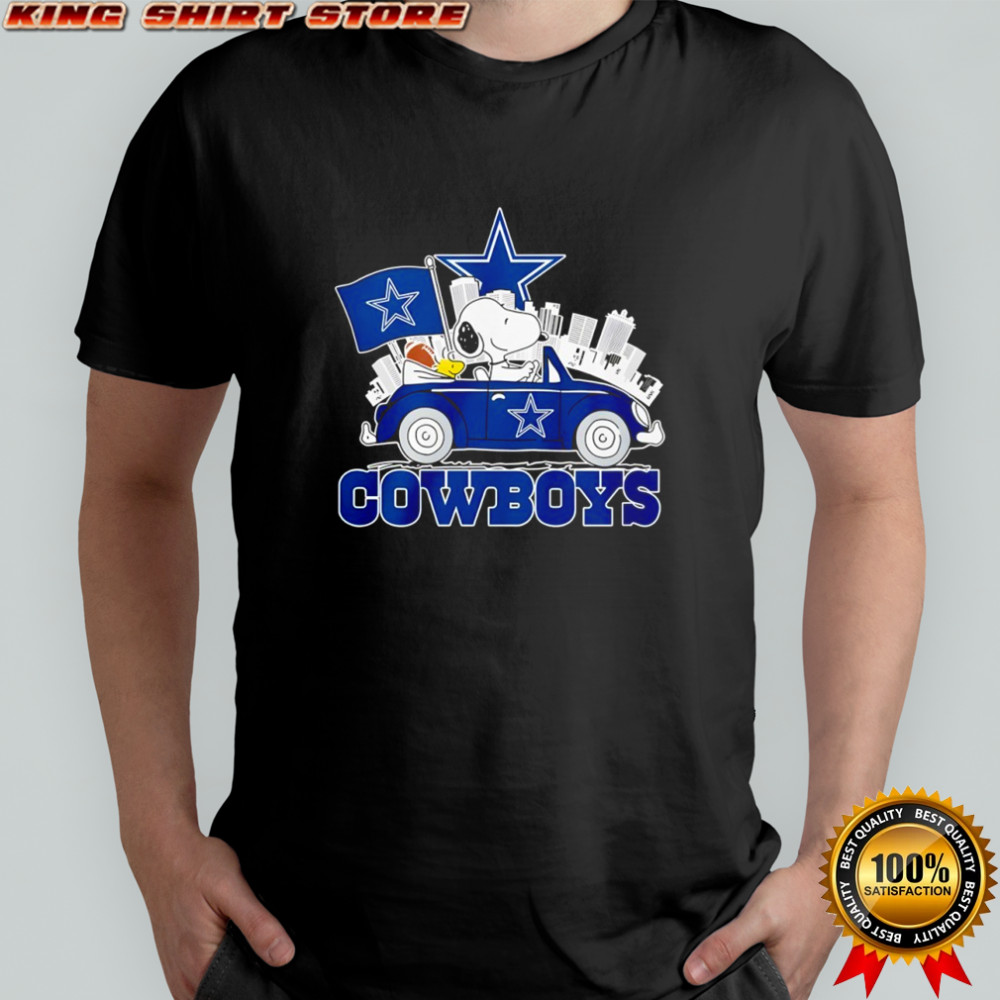 Dallas Cowboys x Snoopy and Woodstock drive car shirt