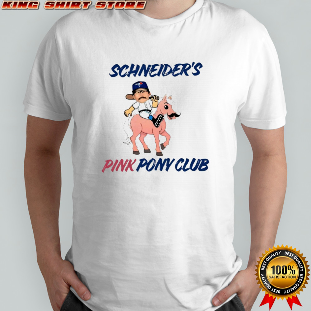 Davis Schneider Toronto Blue Jays Schneider’s Pink Pony Club shirt
