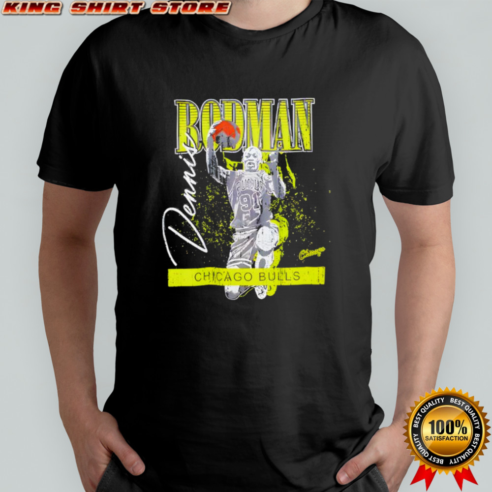 Dennis Rodman Chicago Bulls Mitchell & Ness Neon Pop signature shirt