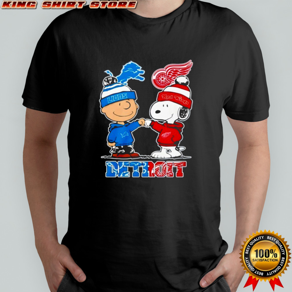 Detroit Lions And Red Wings Snoopy Charlie Brown shirt