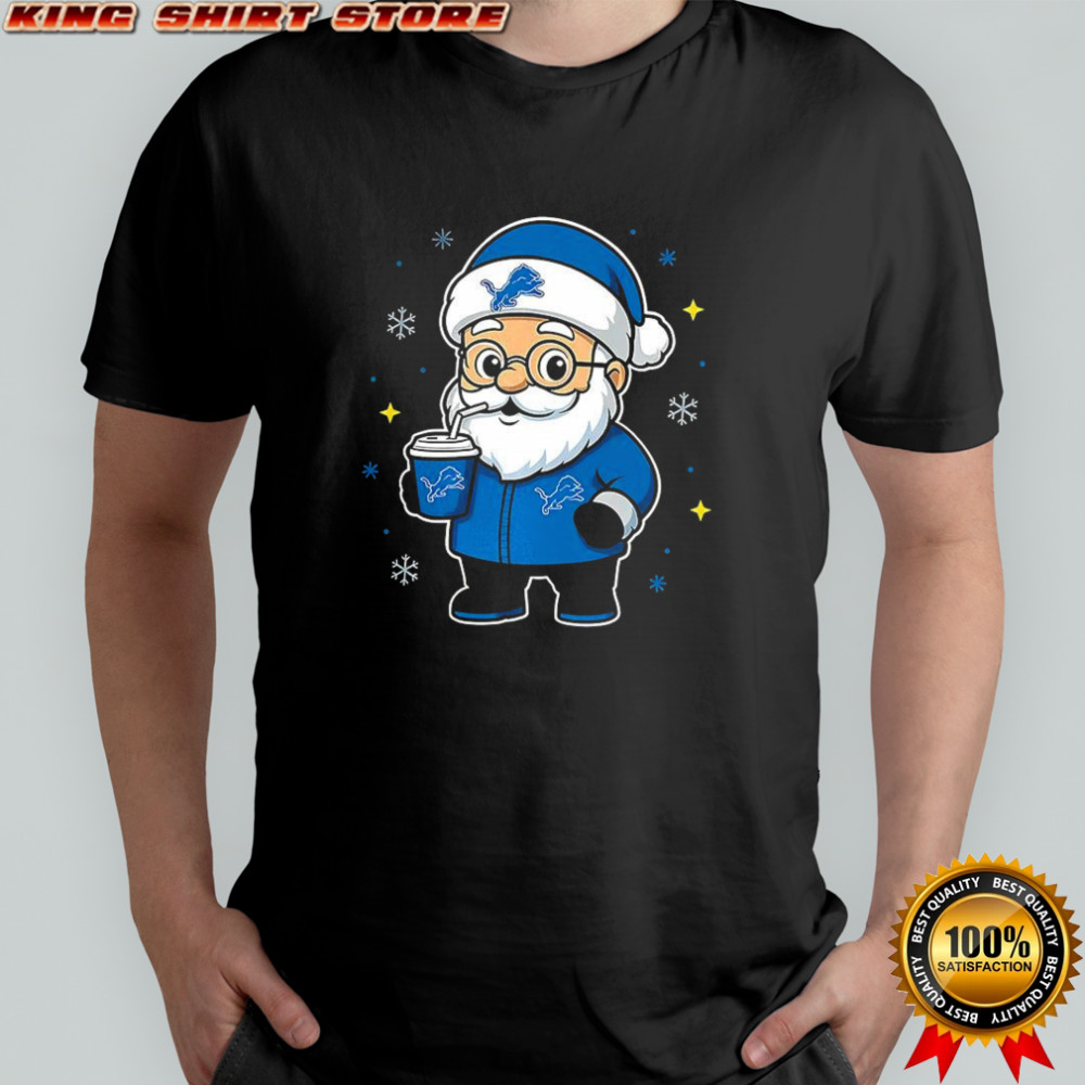 Detroit Lions football Santa Claus Christmas shirt