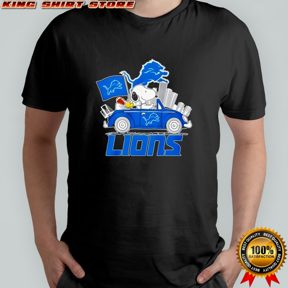 Detroit Lions x Snoopy and Woodstock drive car shirt