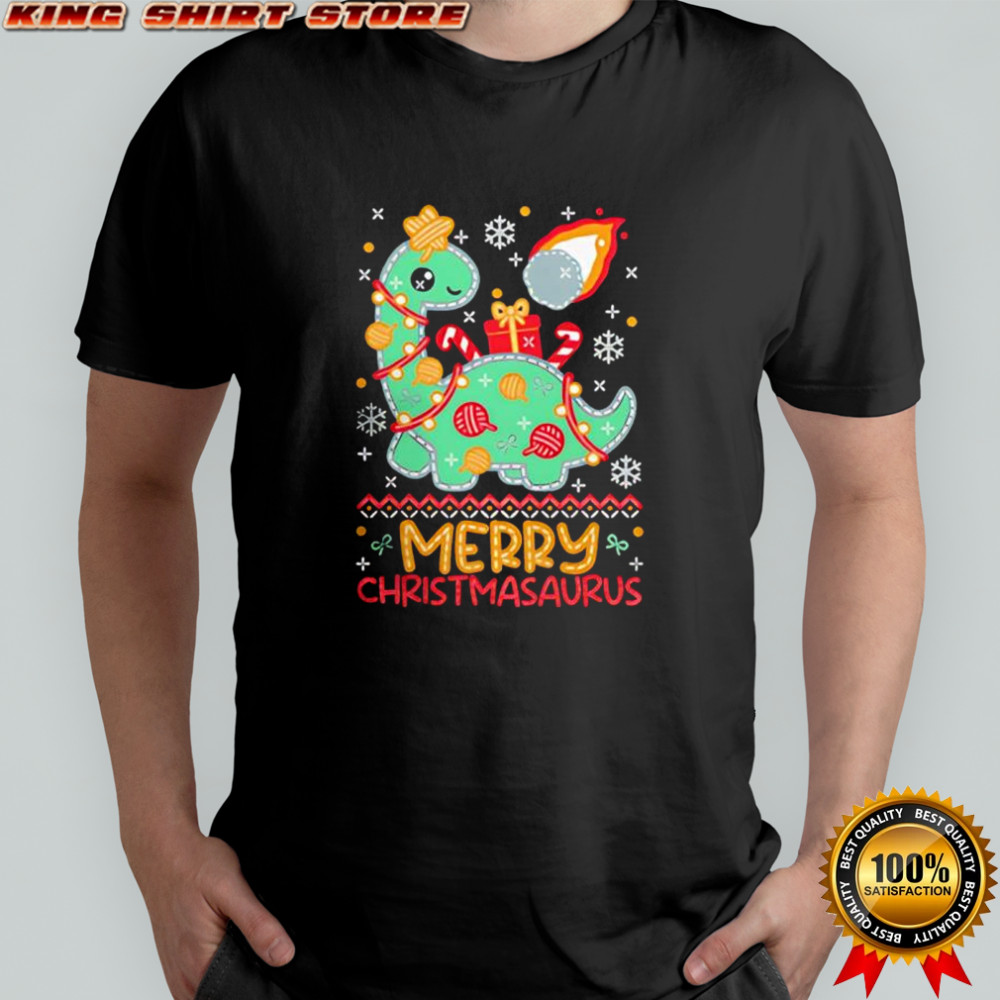 Dinosaur Merry Christmasaurus ugly Christmas shirt