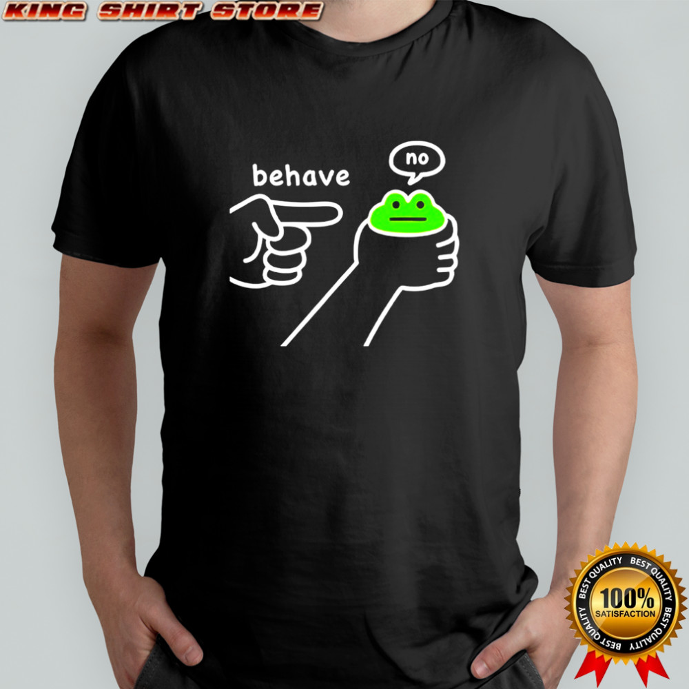 Dishonest frog funny behave no shirt