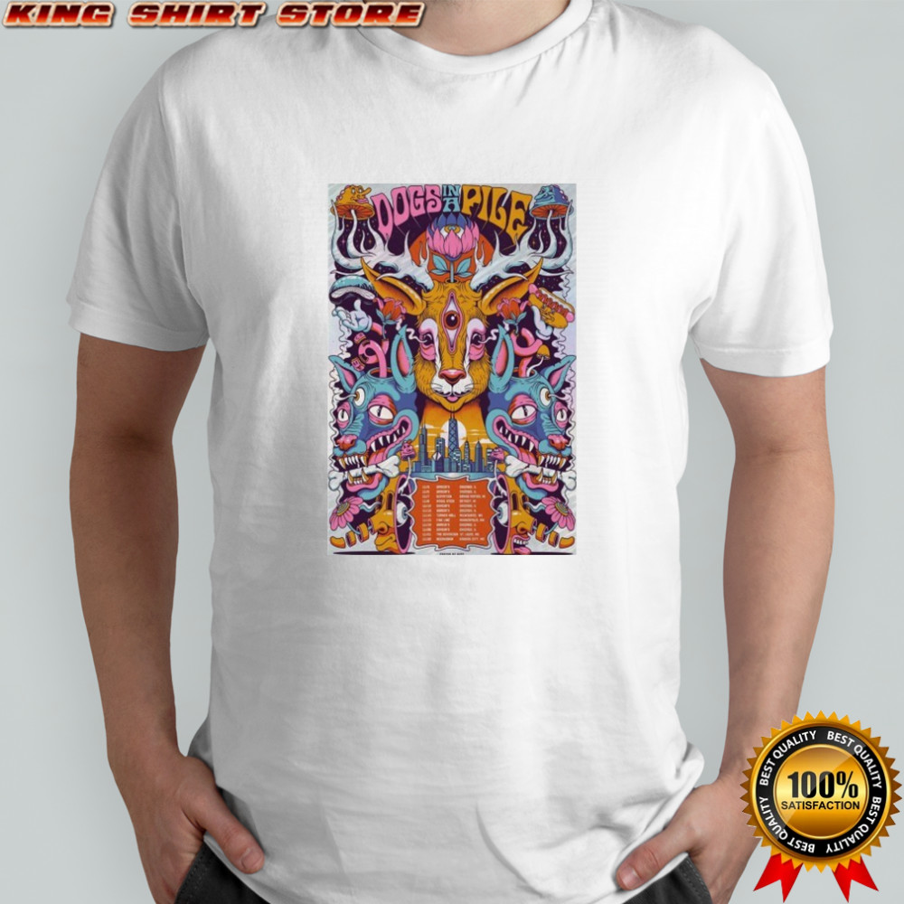 Dogs In A Pile Midwest Tour 2025 Chris Gipple Autumn Chicago Grand Rapids Detroit T-shirt