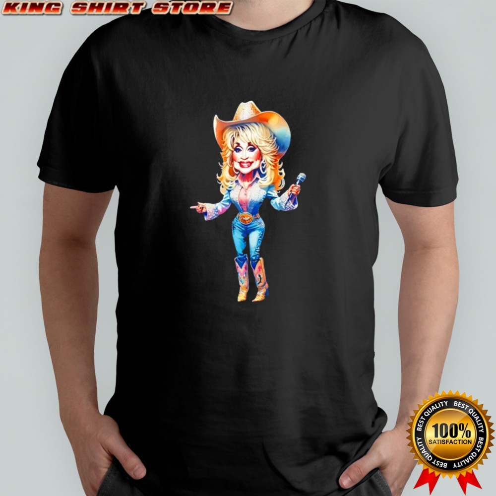 Dolly Parton caricature of American singer songwriter shirt