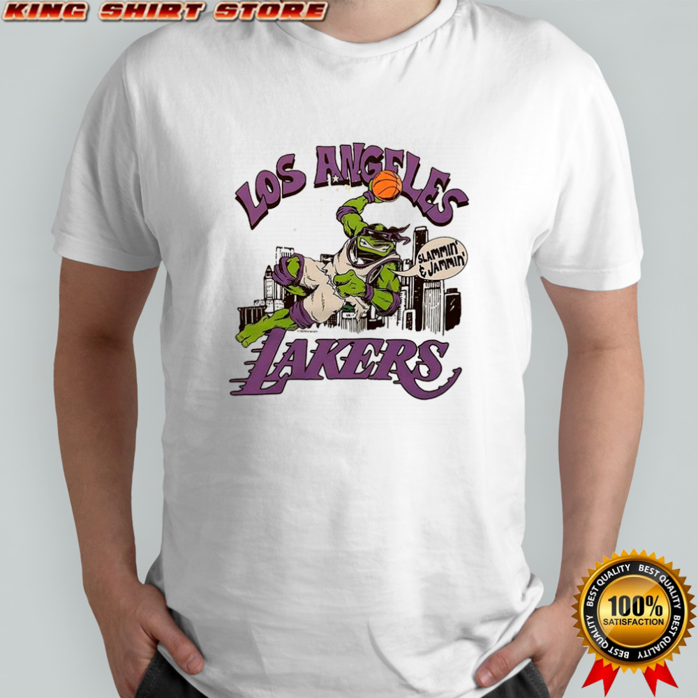 Donatello Teenage Mutant Ninja Turtles X Los Angeles Lakers basketball Slammin and Jammin shirt
