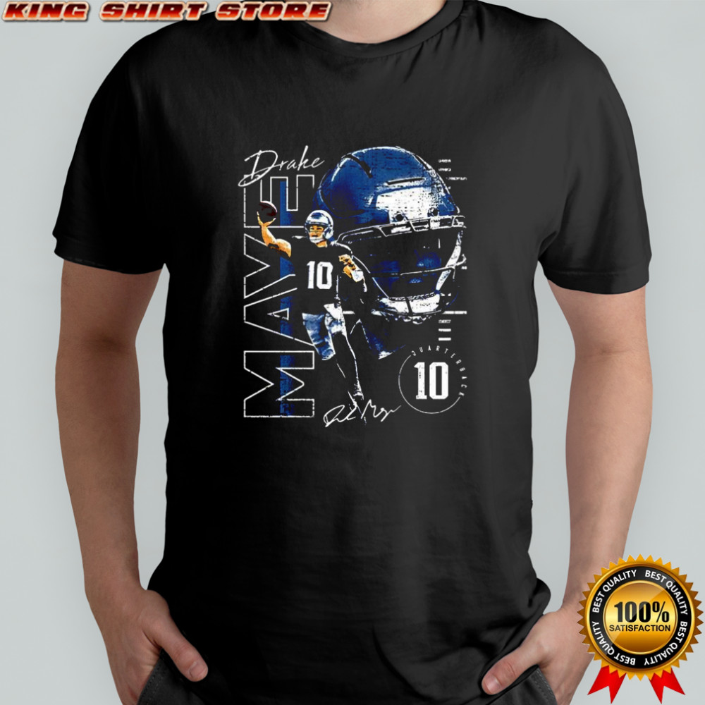 Drake Maye New England Patriots football vertical name signature retro shirt