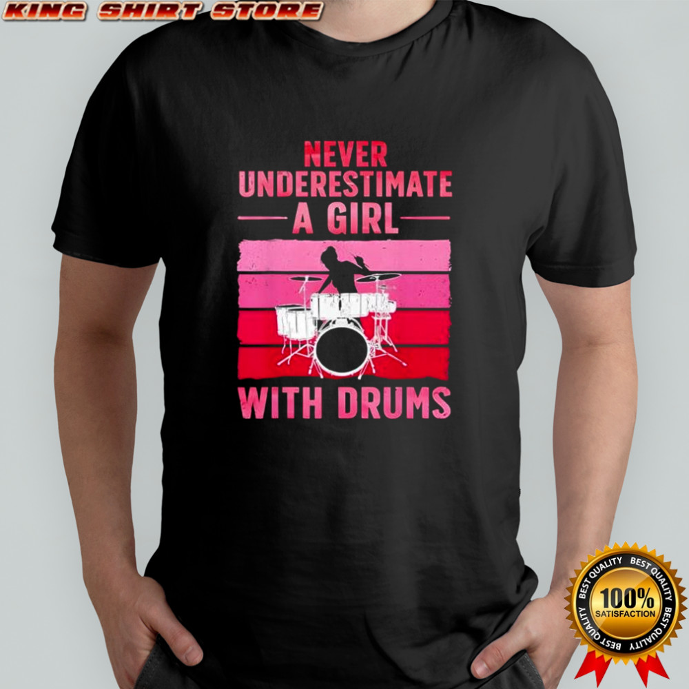 Drummer Art for Girls Women Drumming Drum Set Drummer Shirt