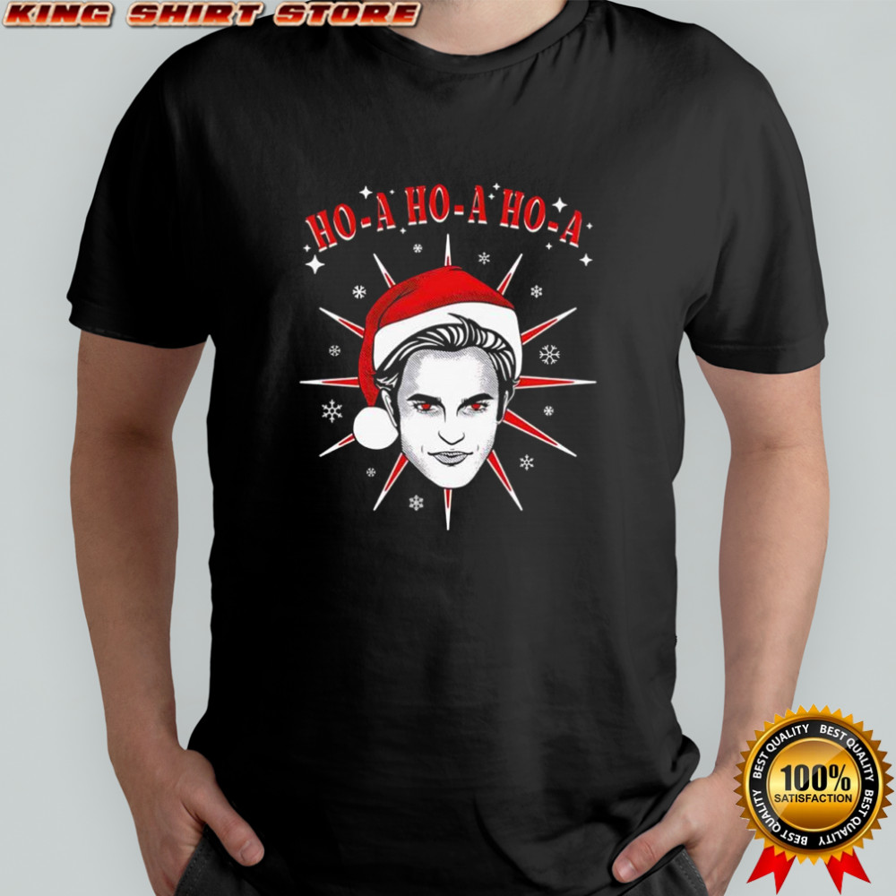 Edward Cullen Ho A Ho A Ho A Chrismas Santa hat shirt