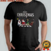 Elf Santa and Snowman Abbey Road Merry Christmas shirt