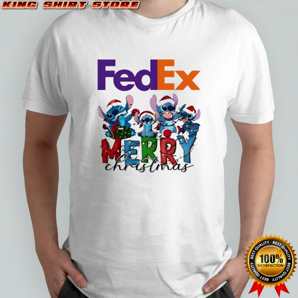 FedEx Express x Stitch Merry Christmas Shirt