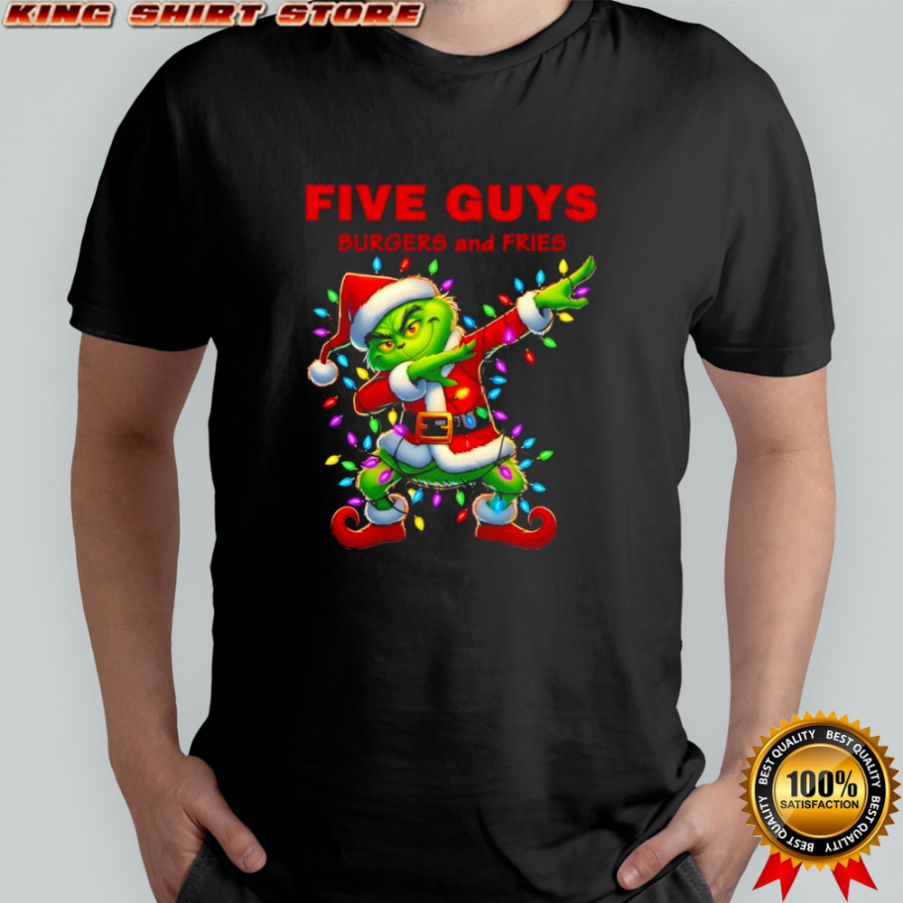 Five Guys x Grinch Lights Dabbing Christmas shirt