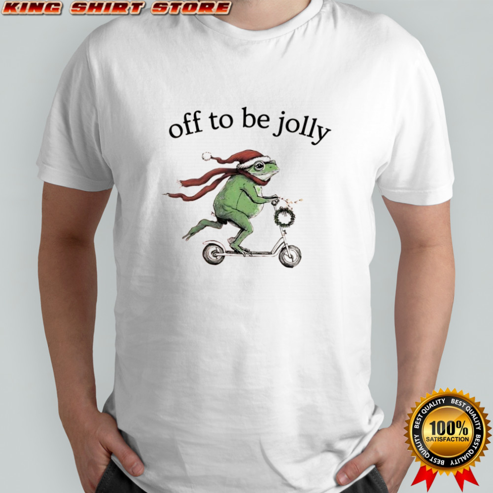 Frog Scooter Off to be Jolly Christmas shirt