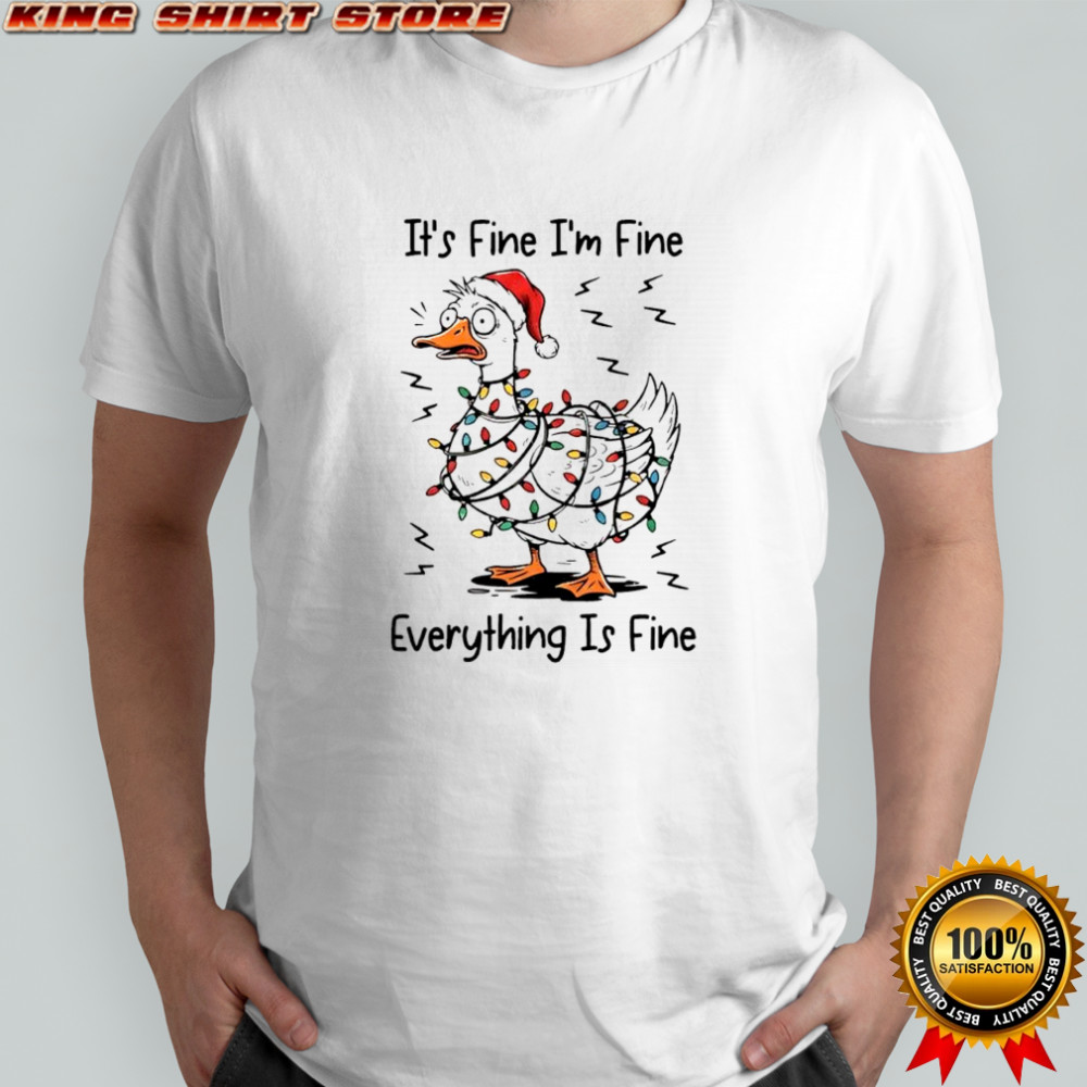 Goose Xmas Christmas Lights It’s Fine I’m Fine Everything Is Fine shirt