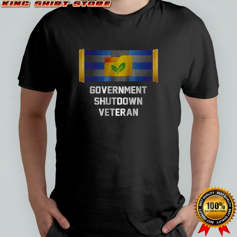 Government shutdown veteran folder with leaves shirt