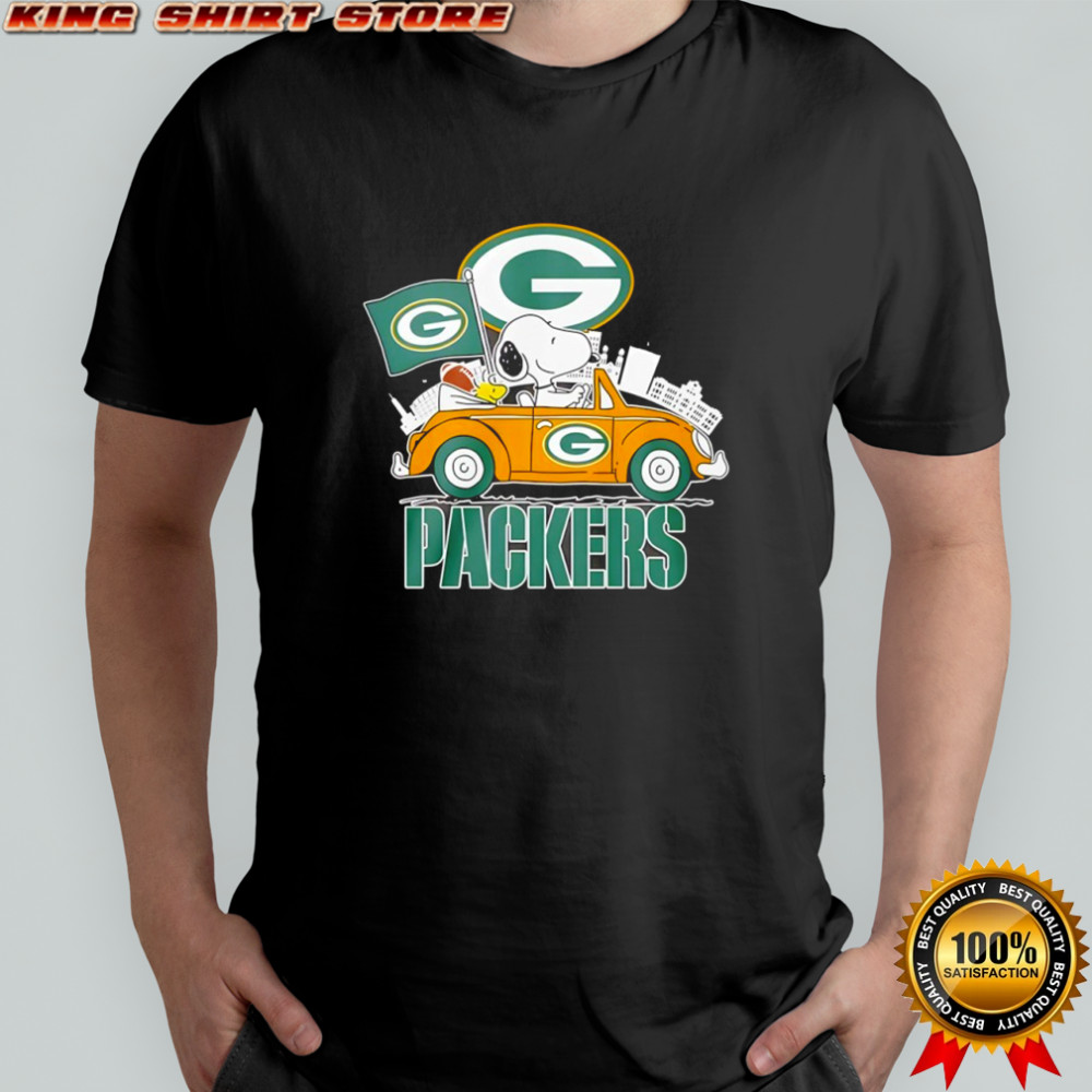 Green Bay Packers x Snoopy and Woodstock drive car shirt