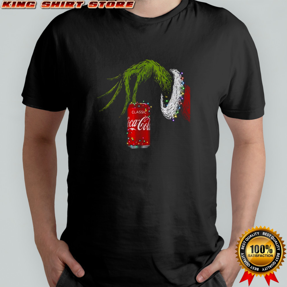 Grinch and Coca-Cola Christmas lights Merry Christmas shirt